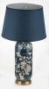 Lampa ceramiczna wysoka 69x38x38 z motywem roślinnym i abażurem